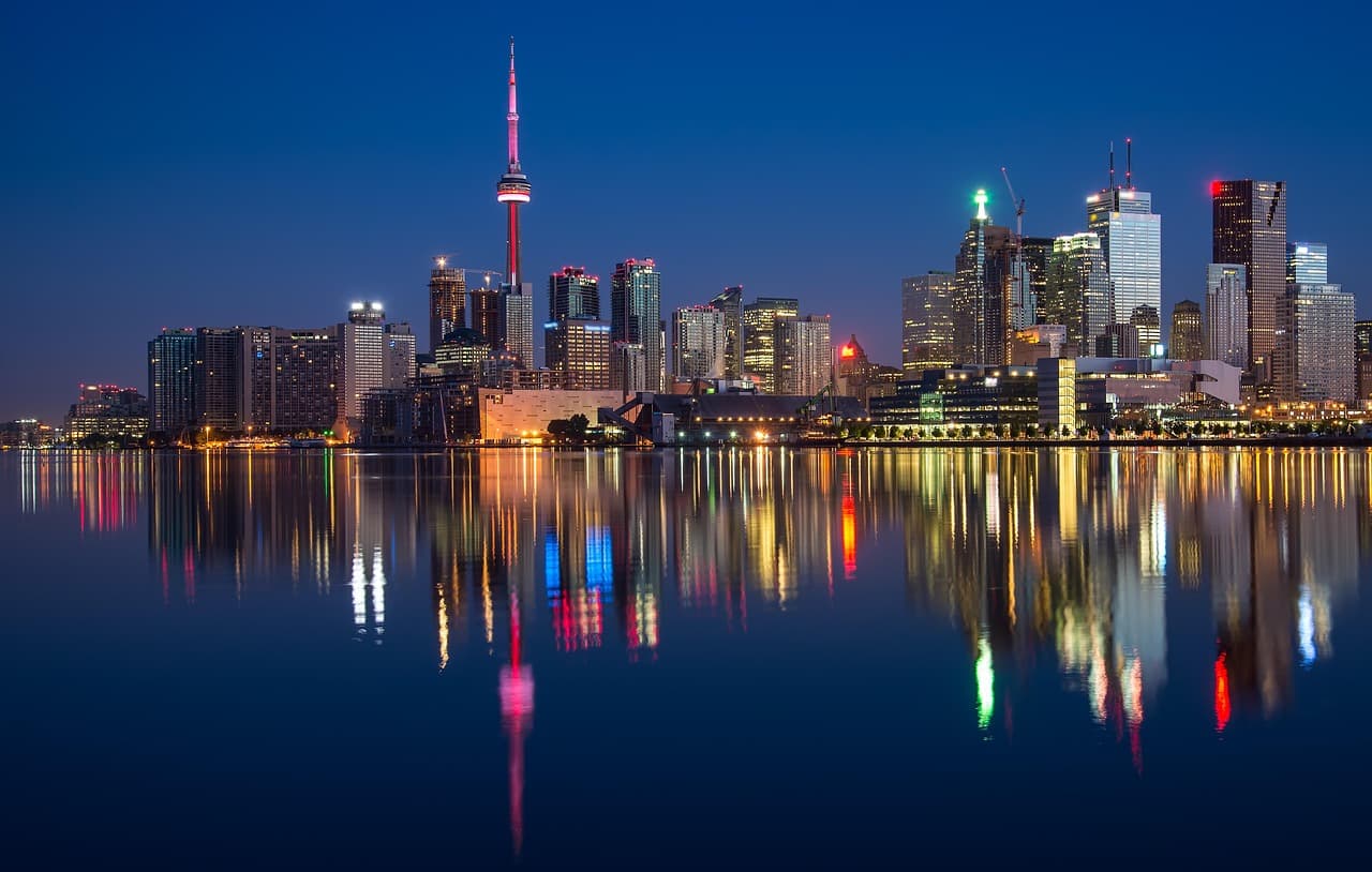 Toronto CN Tower night view representing CEC draw invited candidates